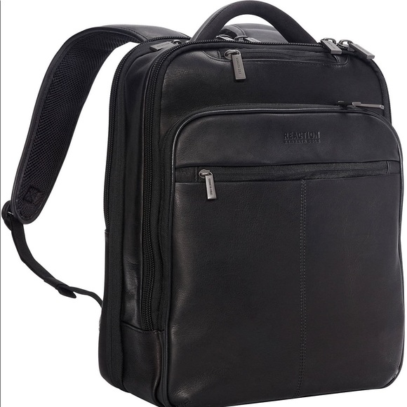 KENNETH COLE REACTION LEATHER LAPTOP BACKPACK - Picture 1 of 6